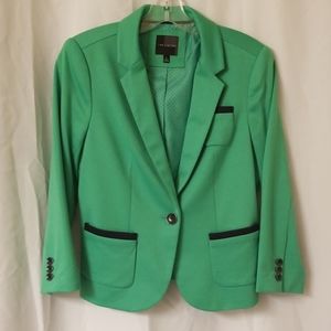 The Limited green 3/4 sleeve blazer